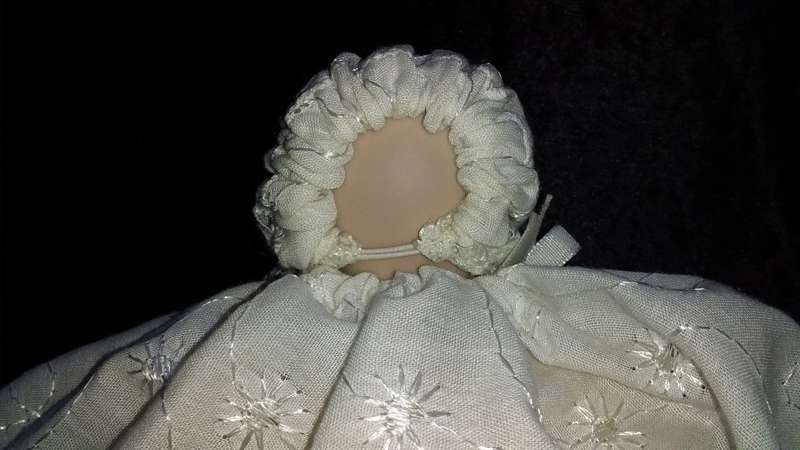 Baby Doll in White Christening gown Collectors Doll-Not Marked