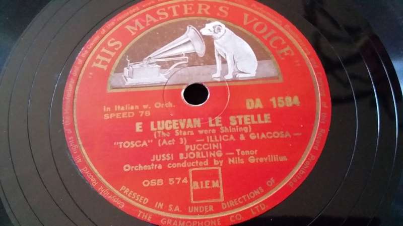Vinyl- LP- Record- His Master`s Voice- In Italian-DA1584-Tenor Bjorling-Orchestra Nils Grevillius