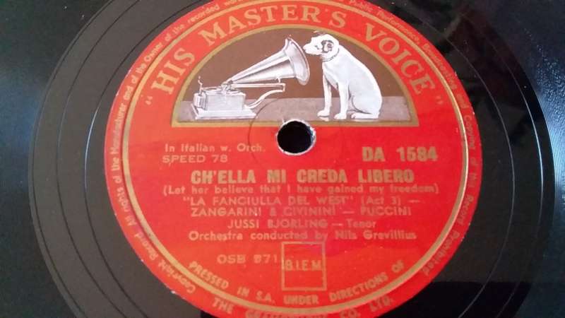 Vinyl- LP- Record- His Master`s Voice- In Italian-DA1584-Tenor Bjorling-Orchestra Nils Grevillius