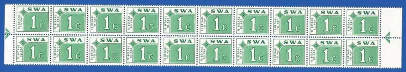 SWA 1972 Postage dues SACC62 - MNH - Arrow blocks