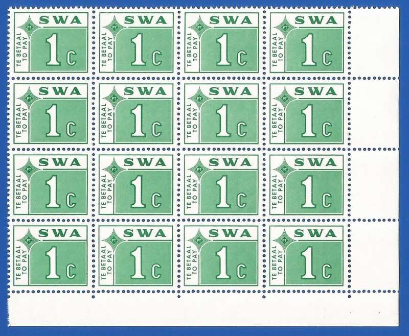 SWA 1972 Postage dues SACC62 - MNH - Corner block