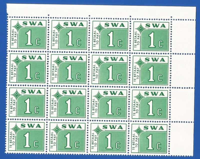 SWA 1972 Postage dues SACC62 - MNH - Corner block
