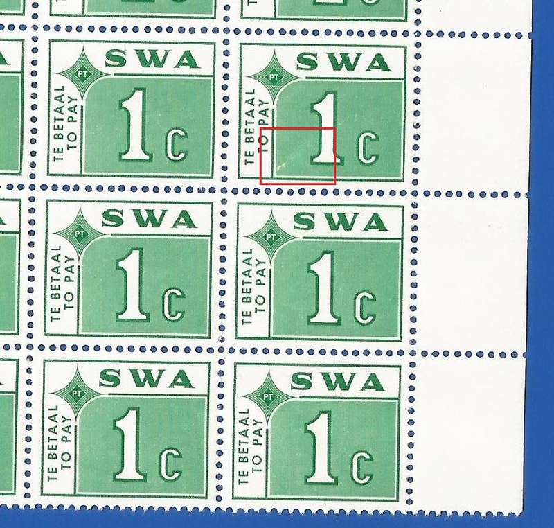 SWA 1972 Postage dues SACC62 - MNH - Corner block