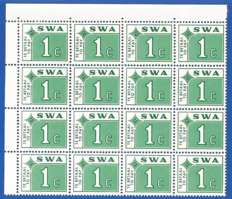 SWA 1972 Postage dues SACC62 - MNH - Corner block