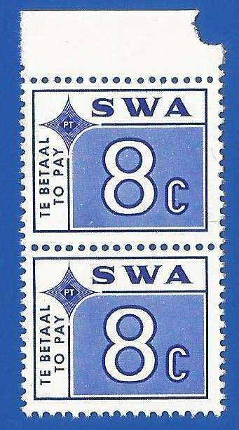 SWA 1972 Postage dues SACC63 - MNH - Marginal piece