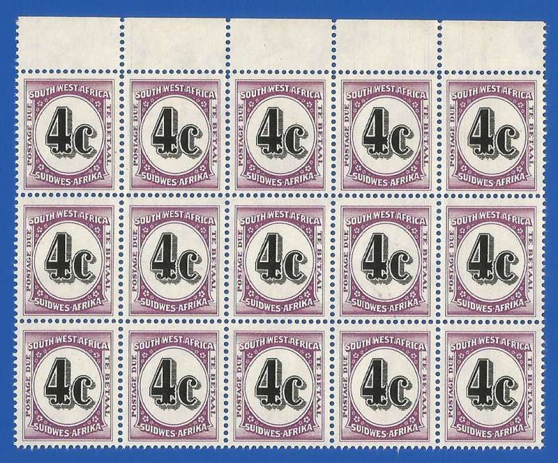 SWA- 4c- 1961 Postage dues SACC58- MNH - LINES THROUGH 3 STAMPS.