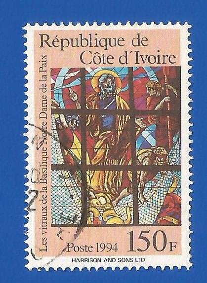 Ivory Coast 1994 Stained Glass Windows by Pierre Fakhoury from Our Lady of P-Used-Thematic-Art-Craft