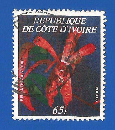 Ivory Coast 1977 Exotic Flowers -Used-Thematic-Flora-Flowers