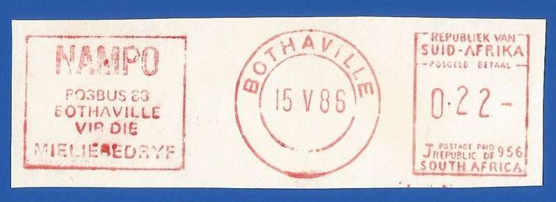 RSA-Cancel-Postmark-Post Mark-1986-Bothaville
