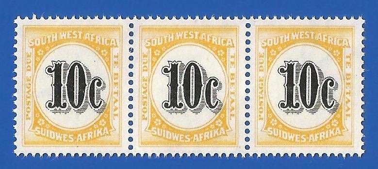 SWA 1961 Postage dues SACC61 - MNH Vignette shifted to the right