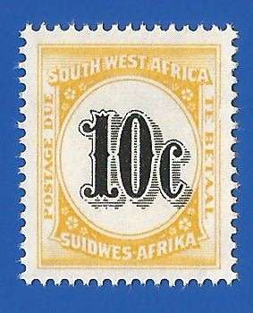 SWA 1961 Postage dues SACC61 - MNH Vignette shifted to the right