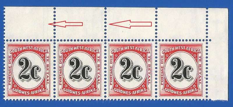 SWA- Postage dues- SACC57 - 2c - MNH lines through stamp