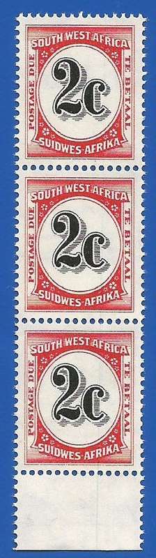 SWA- Postage dues- SACC57 - 2c - MNH lines through stamp