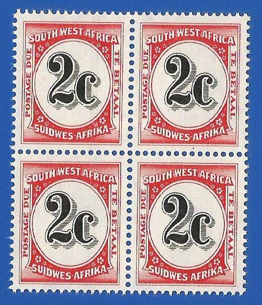 SWA- Postage dues- SACC57 - 2c - MNH lines through stamp
