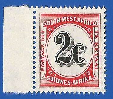 SWA- Postage dues- SACC57 - 2c - MNH line through stamp