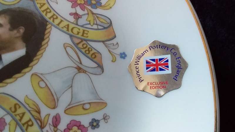 Prince William Pottery Co. England- Exclusive Edition-1986- Commemorate Their Marriage-Boxed