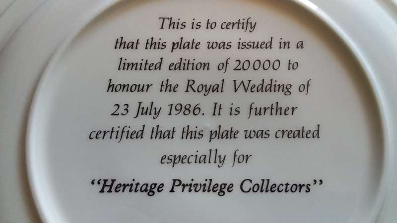 `Heritage Privilege Collectors`-Limited Edition - The Royal Wedding of Sarah and Andrew