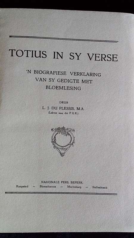 Book - Totius In Sy Verse- Pages 175. 1924 Edition