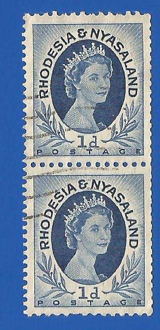 Rhodesia and Nyasaland SACC2a - Coil- Pair- Used- Thematic- Famous Person