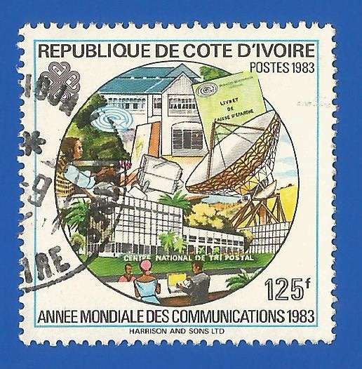 Ivory Coast 1983 World Communications Year - Used-  Thematic- Communications- Technology