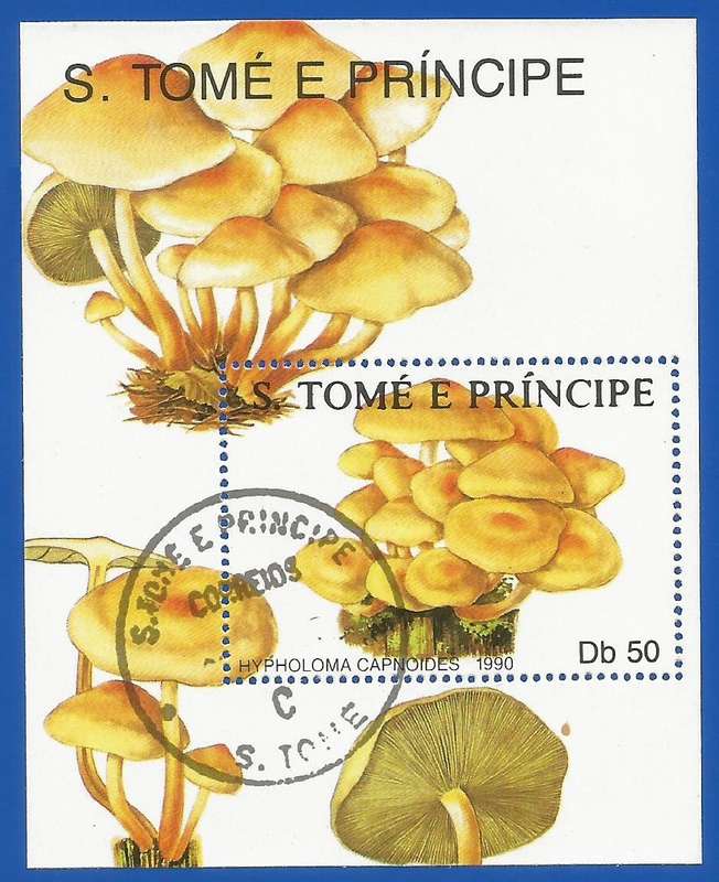 Sao Tome And Principe 1990 Fungi Hypholoma capnoides -Used-M/S-Thematic-Flora-Mushroom-