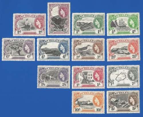 St Helena 1953 Queen Elizabeth II -MM-Thematic-Buildings-Fauna-Flora-Birds