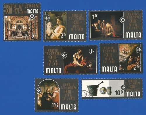 Malta 1970 The 13th Council of Europe Art Exhibition - Part Set-Used-Thematic-Art-Paintings