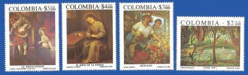 Colombia 1975 Airmail - MNH- Full Set-Thematic- Art- Paintings- Flora- Fauna- Forest- Wild Animals