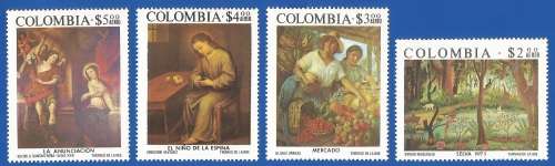 Colombia 1975 Airmail - MNH- Full Set-Thematic- Art- Paintings- Flora- Fauna- Forest- Wild Animals