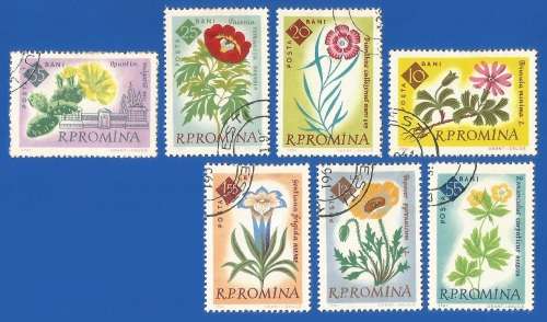 Romania- Used- 1961 The 100th Anniversary of the Botanica- Part Set-Thematic- Flora- Flowers- Plants