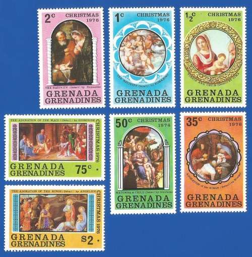 Grenada- MNH- 1976 Christmas - Part Set-Thematic- Art- Paintings- Christmas