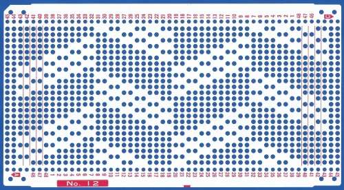 Knitting Machine Paper Punch Card- Pattern No12- Double Sided