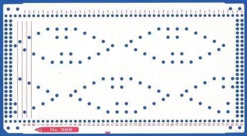 Knitting Machine Paper Punch Card- Pattern No 386- Double Sided