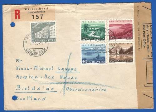 Helvetia 1955 Pro Patria - The 100th Anni. of the Technical Collede Custom and Currency Examination