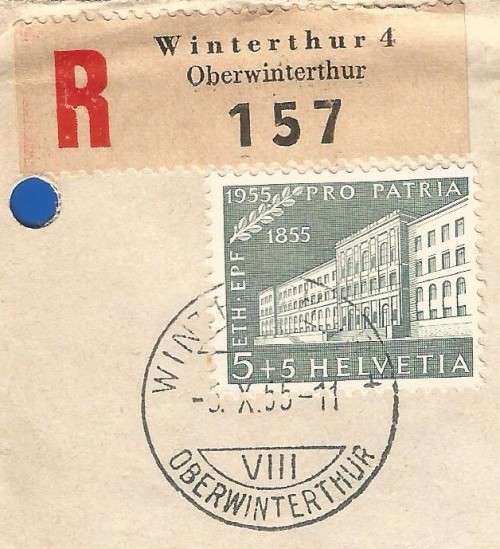 Helvetia 1955 Pro Patria - The 100th Anni. of the Technical Collede Custom and Currency Examination