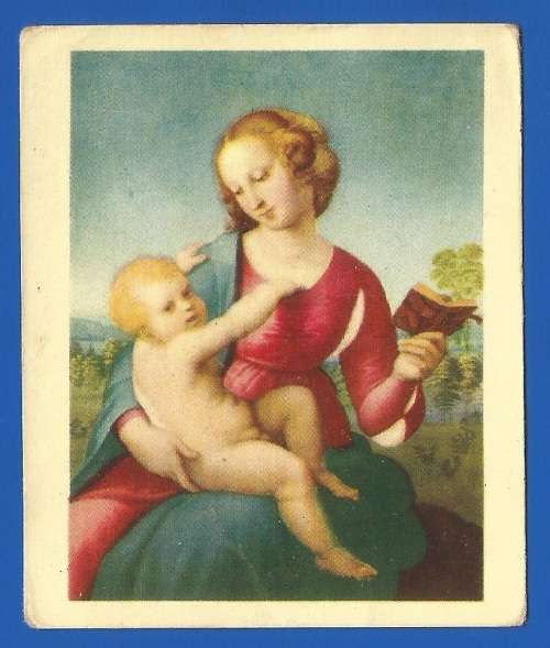 Vintage-Collectable-1xCigarette/Tobacco Card-Famous works of Art-No12-Madonna Della Colonna