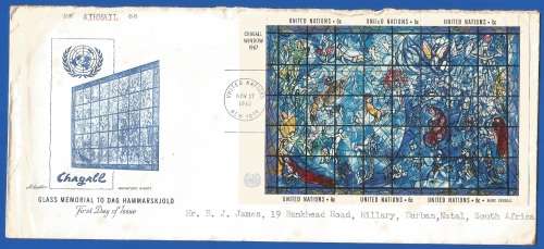 UN 1967 M/S United Nations Art - Chagall`s Memorial Window in U.N. Secretariat Building