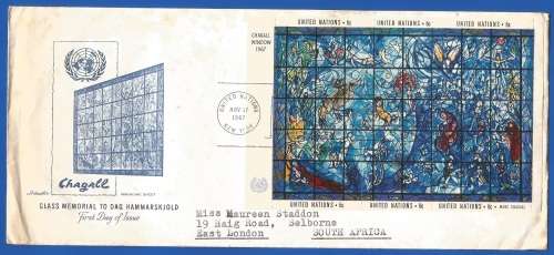 UN 1967 M/S United Nations Art - Chagall`s Memorial Window in U.N. Secretariat Building