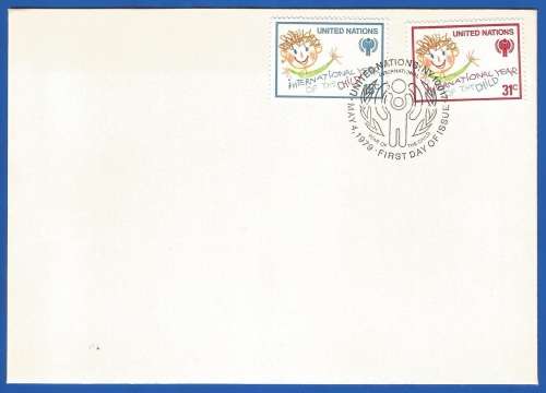 United Nations-FDC-1979 International Year of the Child -Used-Post Mark-Collectable-Thematic--Art