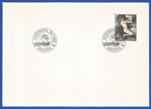 Sweden-FDC-1980 Necken, the Spirit of the Water -Used-Collectable-Thematic-Painting-Art