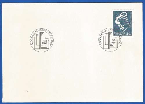 Sweden-FDC-1980 Viking Eggeling -Used-Collectable-Thematic-Symbol