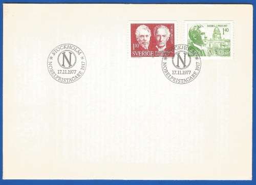 Sweden-FDC-1977 Nobel Prizewinners 1917 -Used-Collectable-Thematic-Famous People