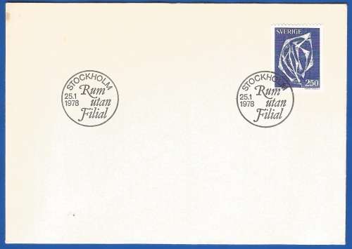 Sweden-FDC-1978 Space without Branch - Arne Jones -Used-Collectable-Thematic-Symbol