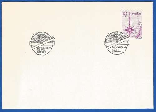 Sweden-FDC-1978 Arrow pointing Northwards -Used-Collectable-Thematic-Symbol