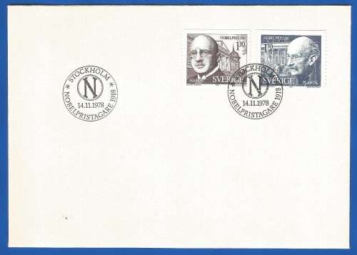 Sweden-FDC-1978 Nobel Prizewinners 1918 -Used-Collectable-Thematic-Famous People