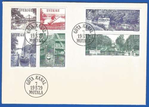 Sweden-FDC-1979 Göta Canal -Used-Collectable-Thematic-Transport-Boat-Ship-Landscape