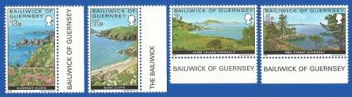Bailiwick Of Guernsey1976-MNH-Thematic-Scenery-Landscaping-Forest-Cliffs