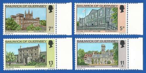 Bailiwick Of Guernsey 1976 Christmas Stamps -MNH-Thematic-Buildings-Places of Interest