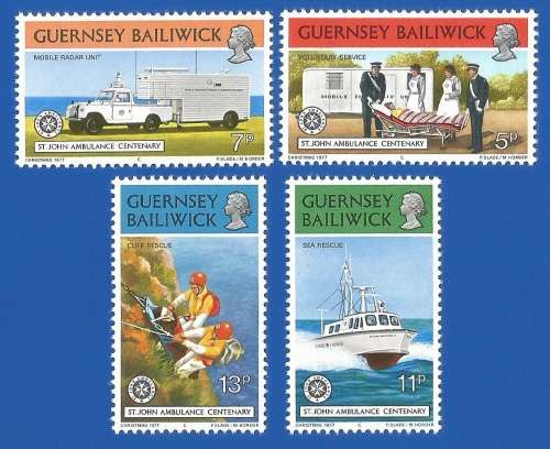 Bailiwick Of Guernsey 1977-St John Ambulance Centenary-MNH-Thematic-Transport-Vehicle-Boat