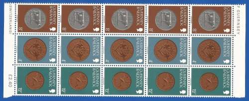 Bailiwick Of Guernsey 1979 Coins -Part Sheet-MNH-Thematic-Coins-Symbol